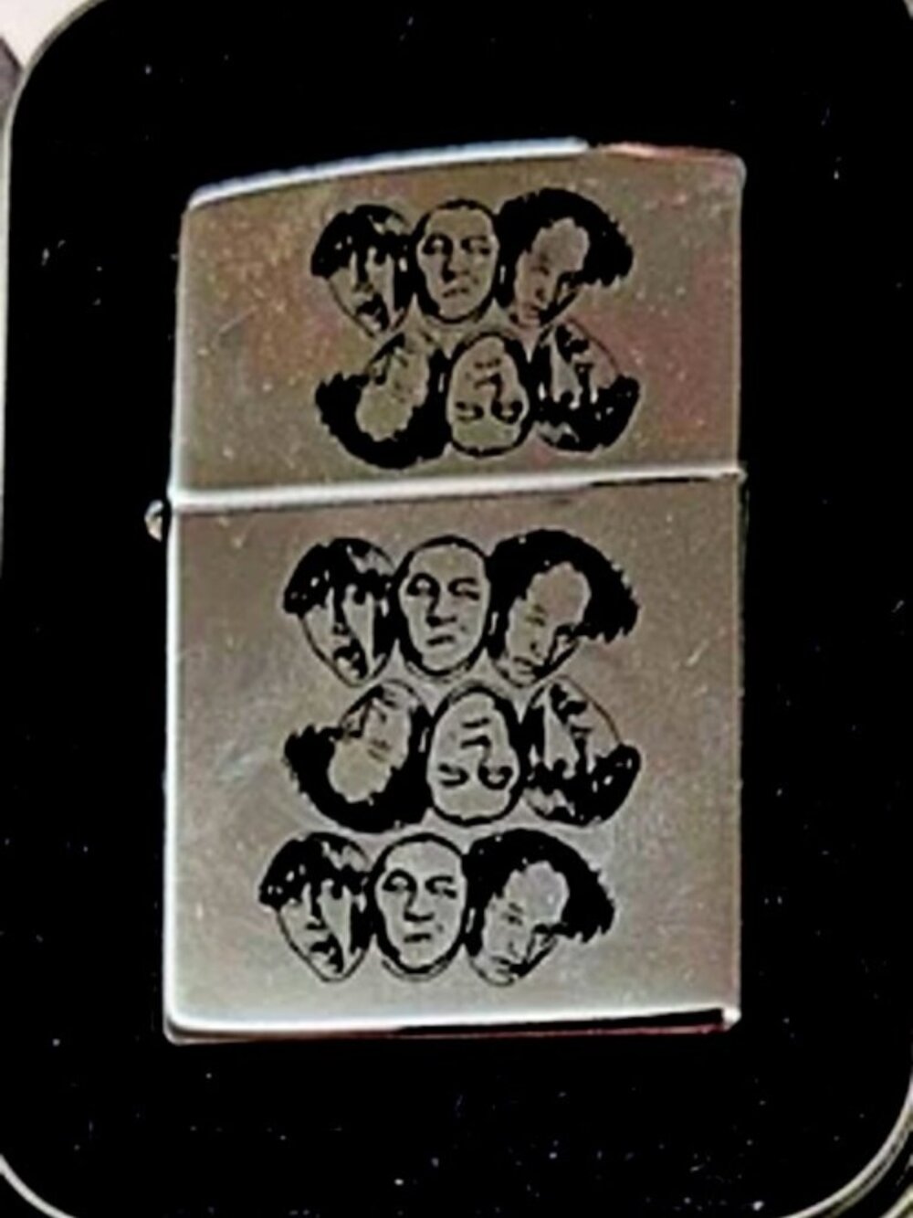 Retired 3 Stooges Polished Chrome Collage Zippo Lighter